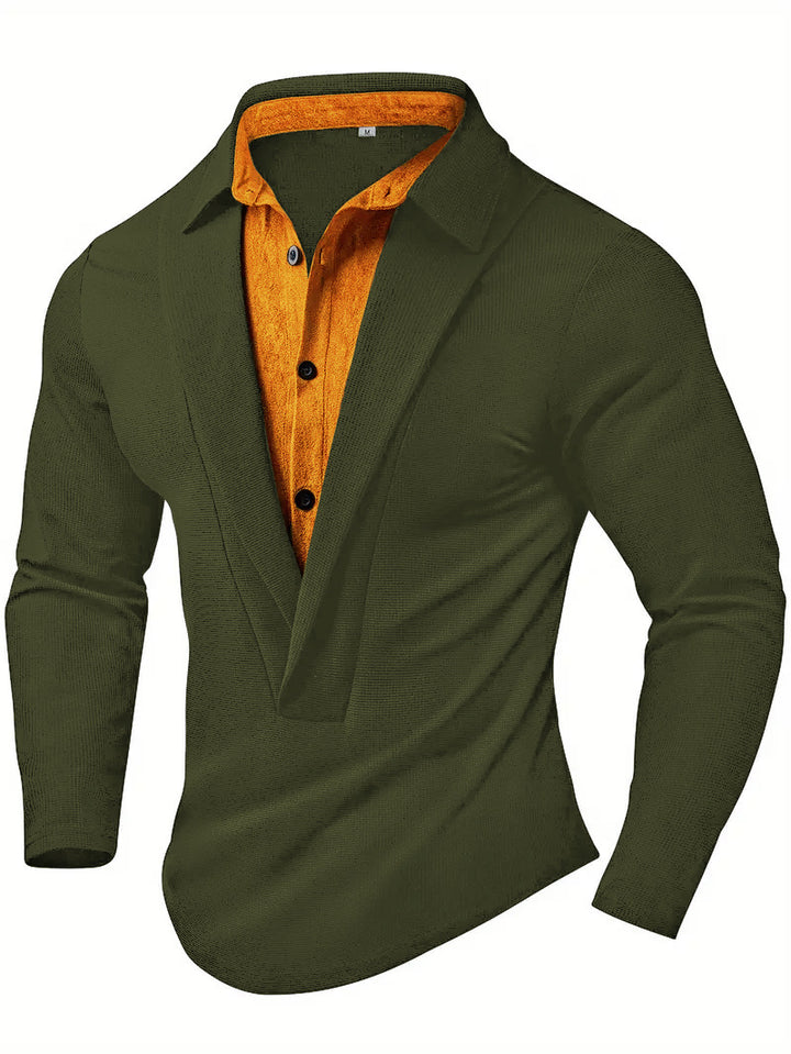 Elegant long sleeve shirt for men with modern collar and textured design Lune London