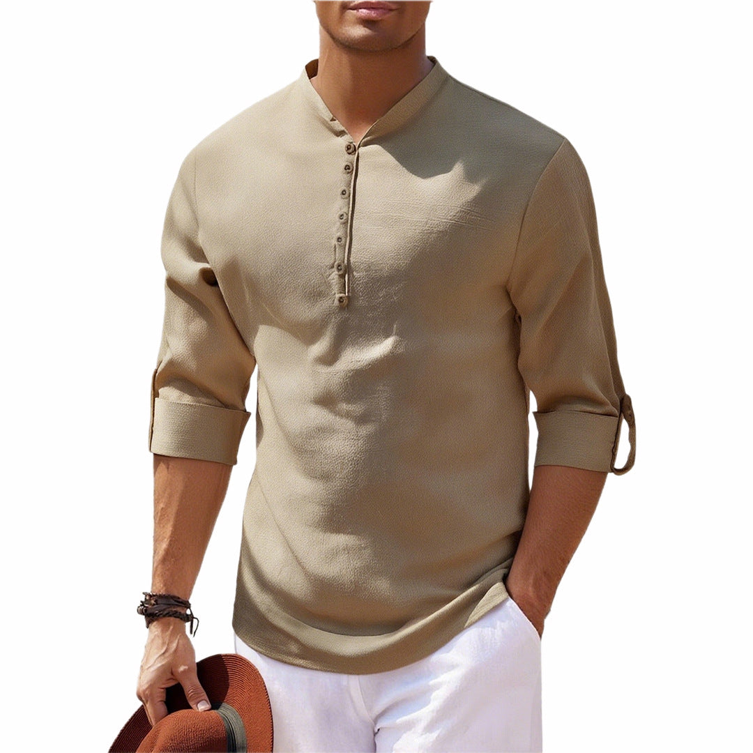 Shirt for men with modern buttons and practical rolled-up sleeves Lune London