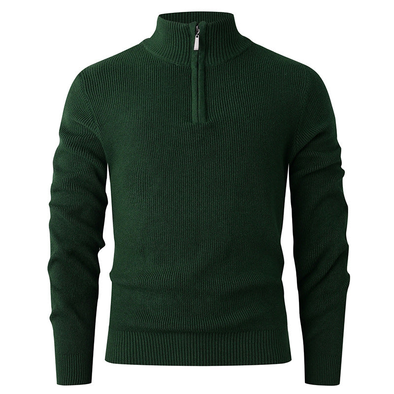 Men's sweater with high collar and additional zipper Lune London