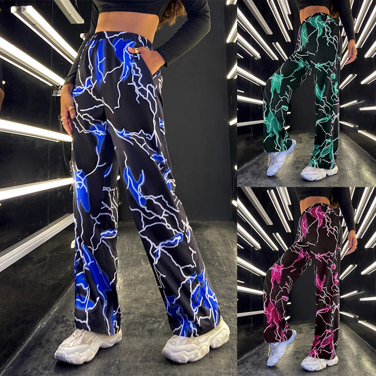 Women wide stylish pants with unique shine effect Lune London
