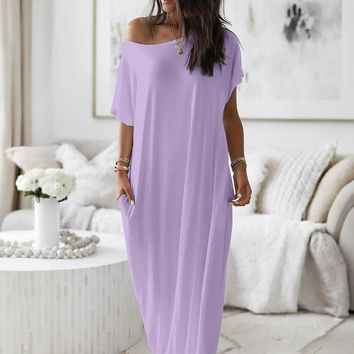 Women Loose Maxi Dress with Animal Print and Side Pockets Lune London