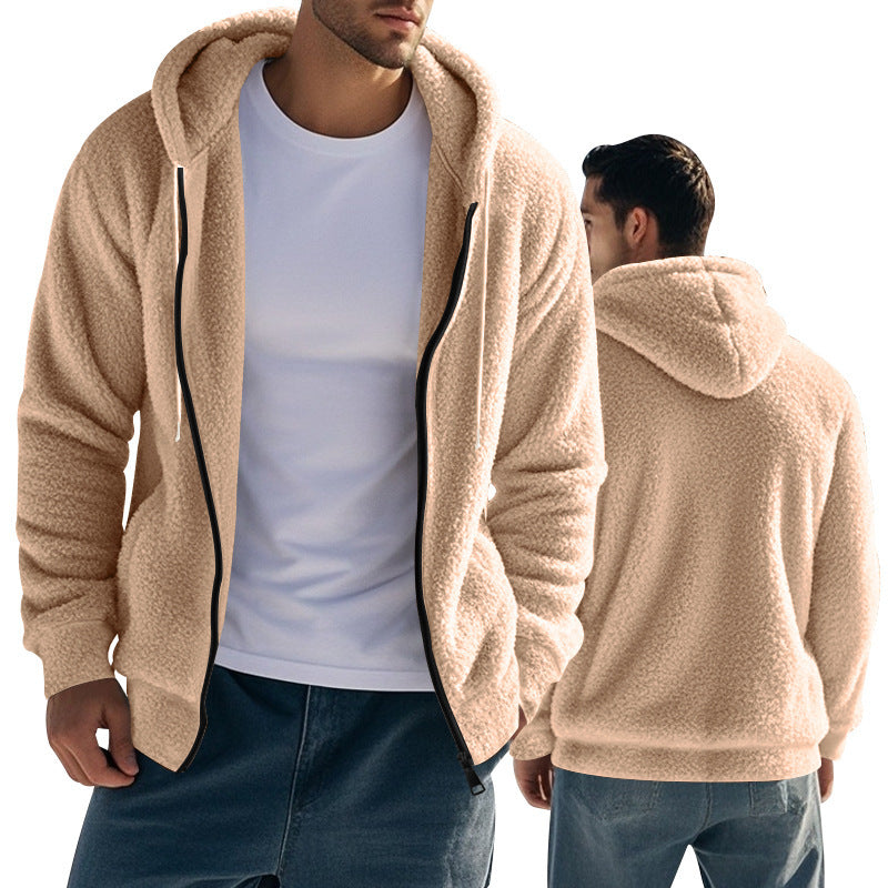 Men's Fleece Hoodie with kangaroo pocket and practical zipper Lune London