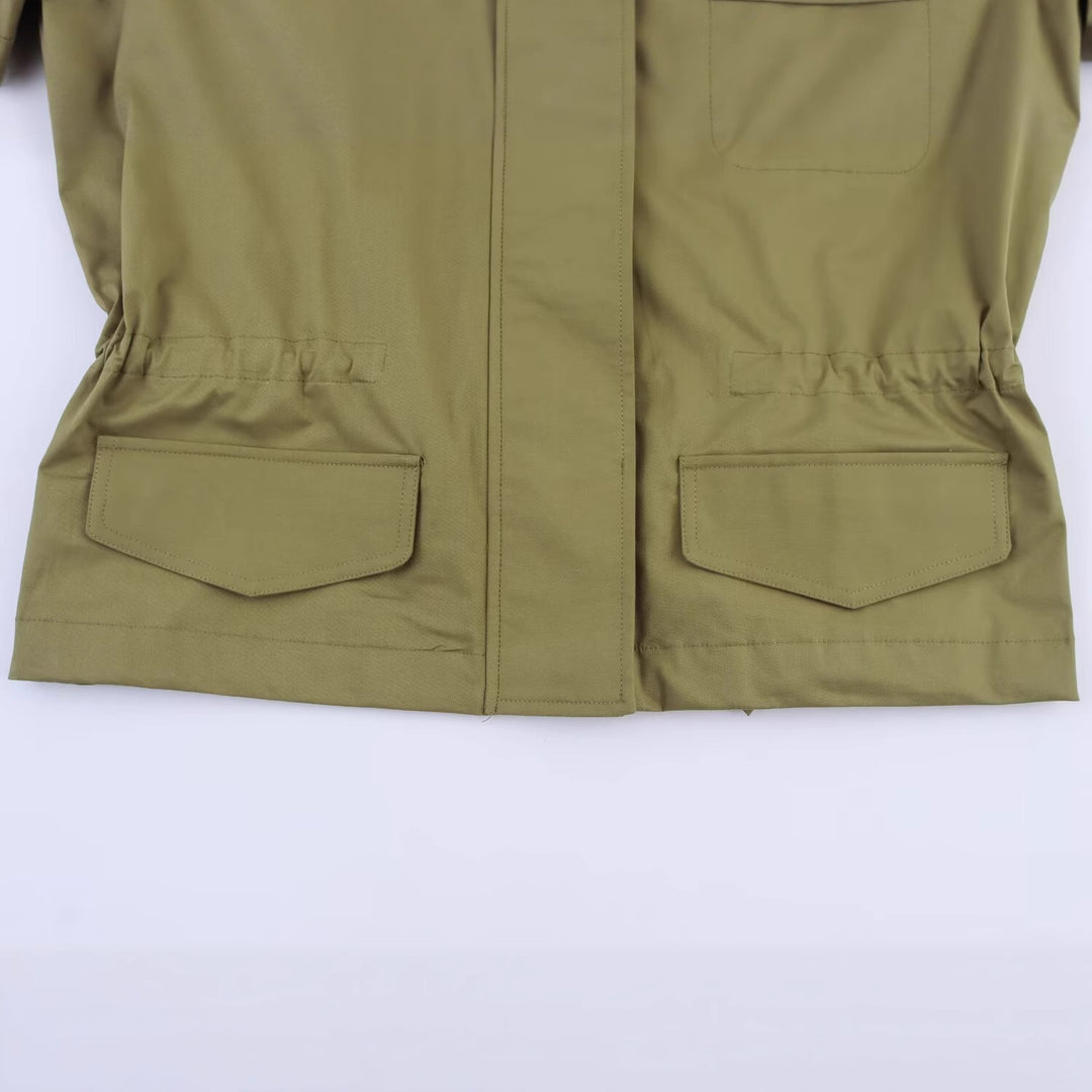 Casual utility jacket for women with high collar and practical pockets Lune London