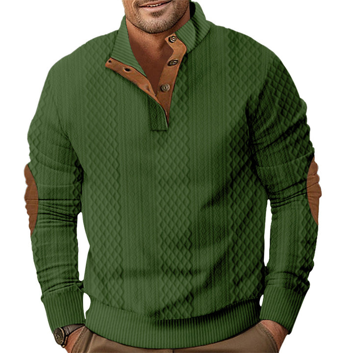 Trendy knit sweater for men with a unique structure and Lune London collar