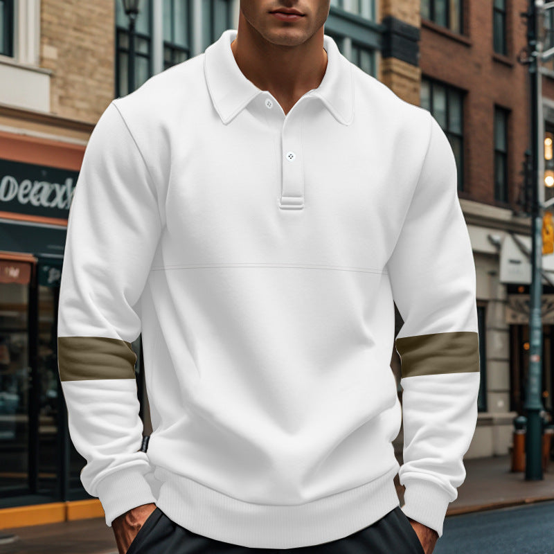 Sporty sweater for men with trendy contrast stripes Amarae