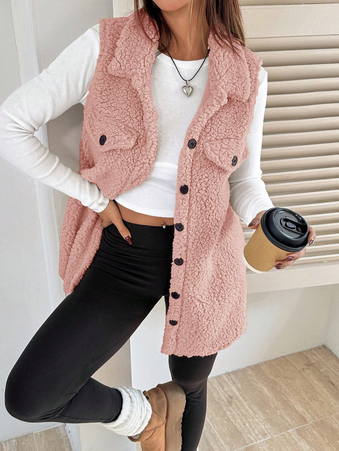 Ladies Teddy-Gilet with pockets Lune London