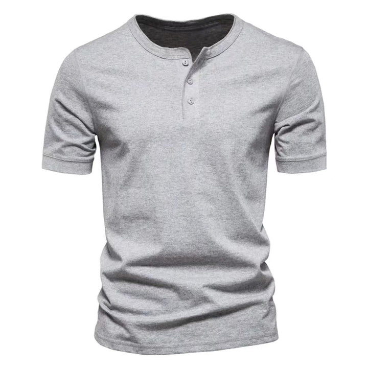 Men's short sleeve Henley shirt with button placket Lune London