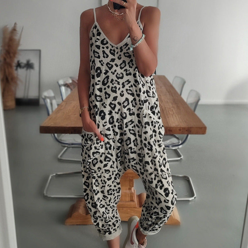 Ladies lounge jumpsuit leopard pattern Lune London