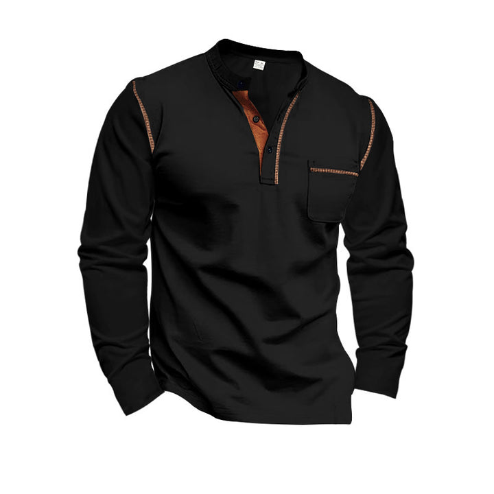 Trendy long sleeve shirt for men with an innovative button placket design and practical pockets Lune London