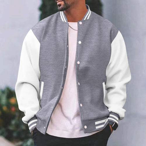 Men's college jacket with contrasting sleeves and classic cuffs Chic and style