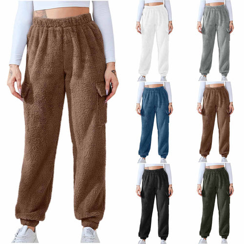 Casual fluffy trousers for women with side pockets Amarae