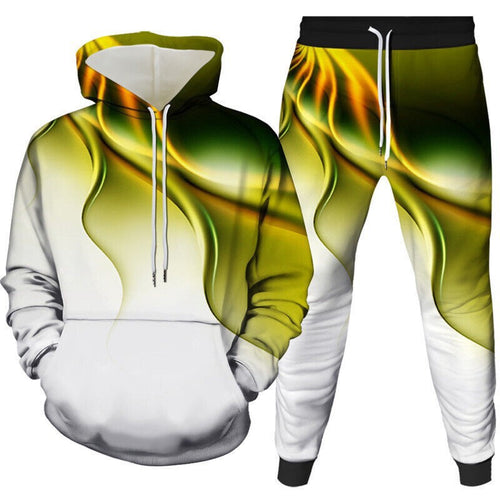 Men's hoodie set and jogger pants with modern graphic print Amarae