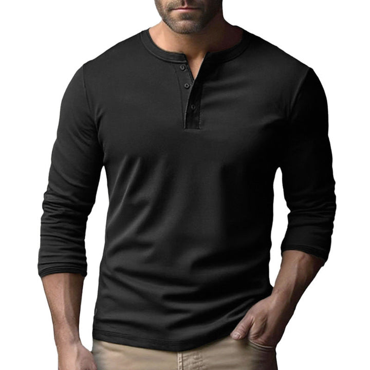 Men's Long Sleeve Henley Shirt Made Of Breathable Cotton Blend Lune London