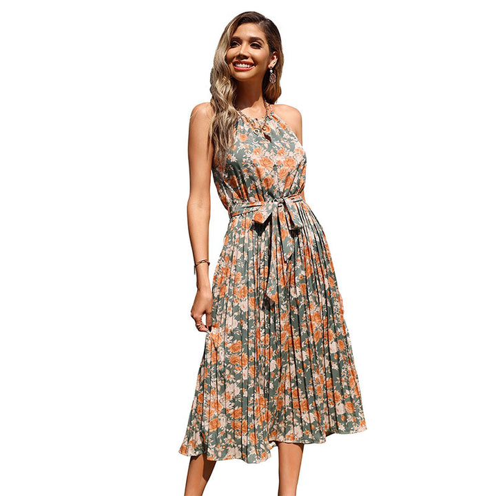 Lune London Women's Floral Maxi Dress with Waist Cord