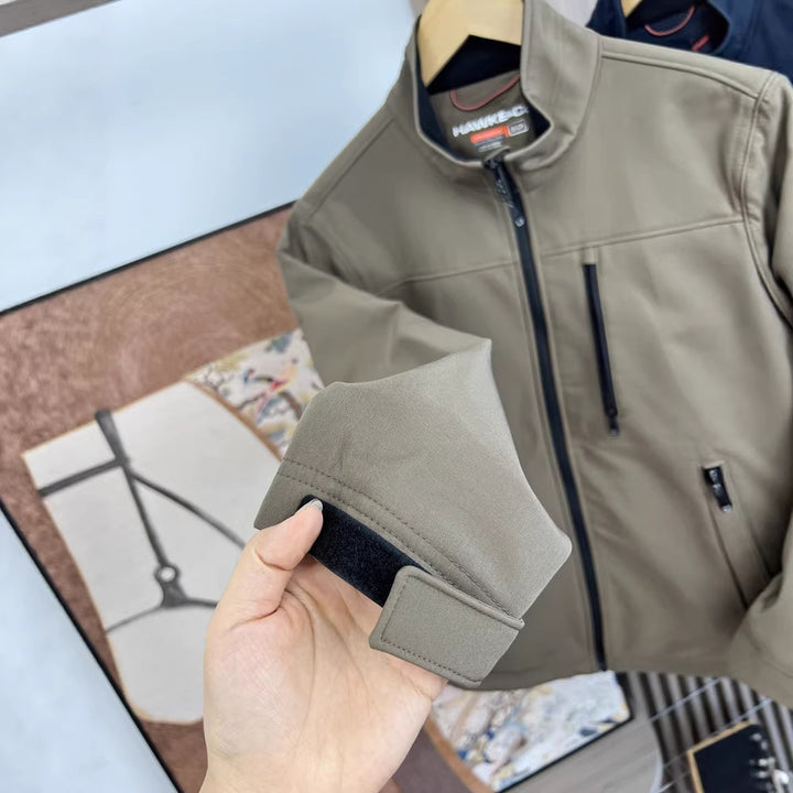 Men's softshell jacket with stand-up collar, water-repellent function and zippered pockets Amarae