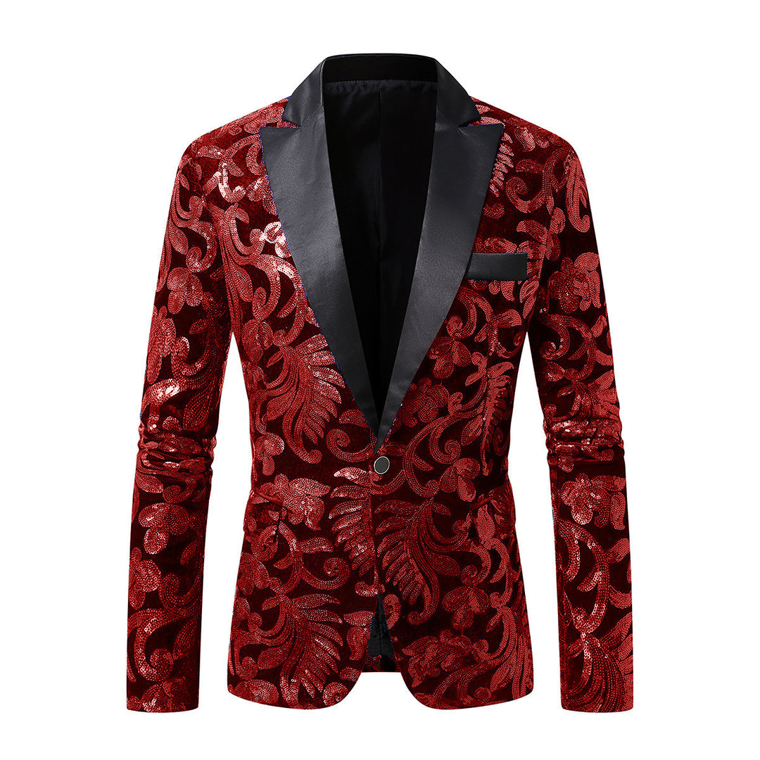 Elegant sequin blazer for men with luxurious floral design Lune London