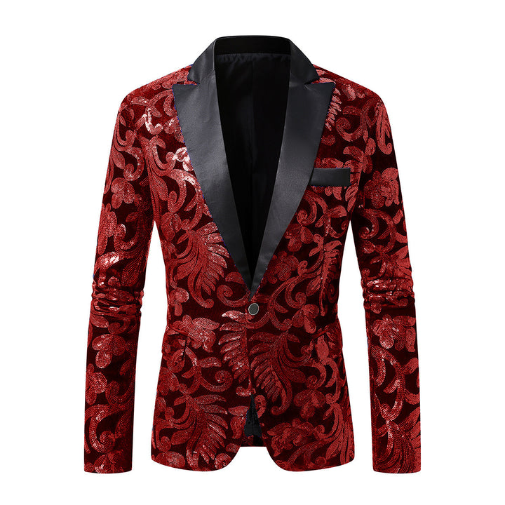 Elegant sequin blazer for men with luxurious floral design Lune London