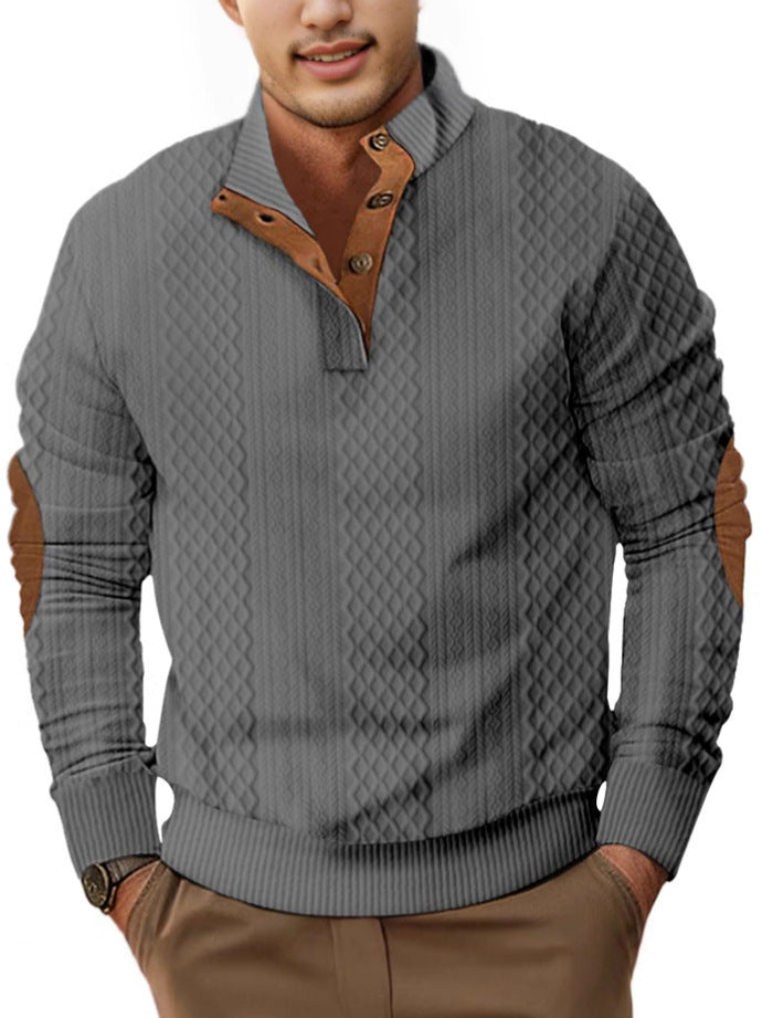 Trendy knit sweater for men with a unique structure and Lune London collar
