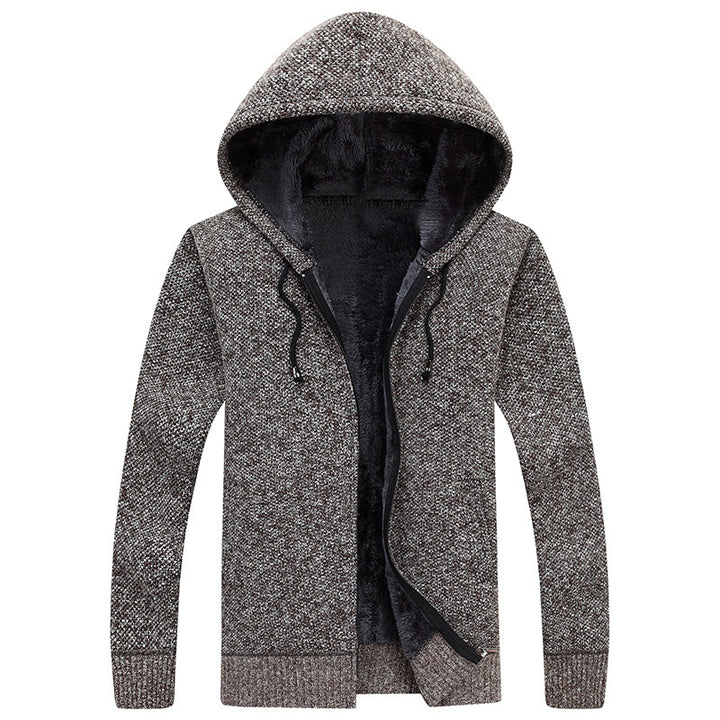 Comfortable fleece jacket for men with hood and soft inner lining Lune London