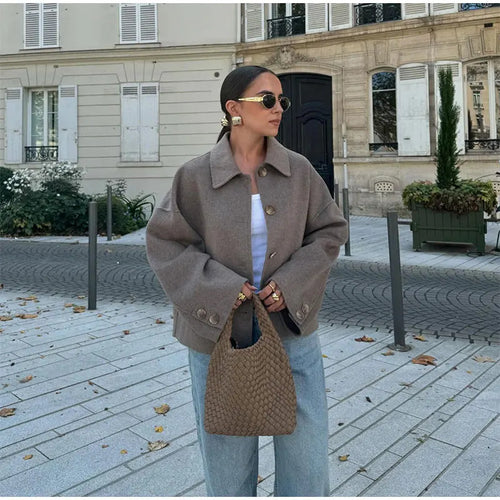 Manteau en laine surdimensionné et élégant pour femmes Chic & Stil