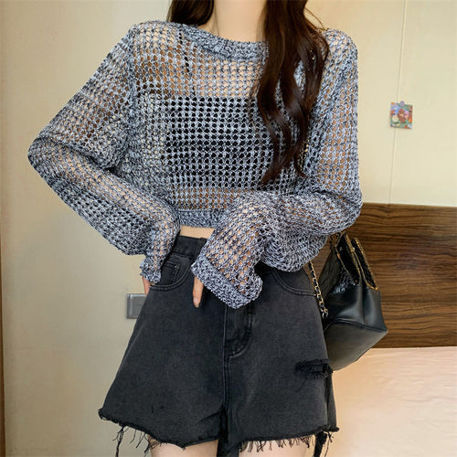 Sweater en maille pour femmes avec un design crop tendance Chic & Stil