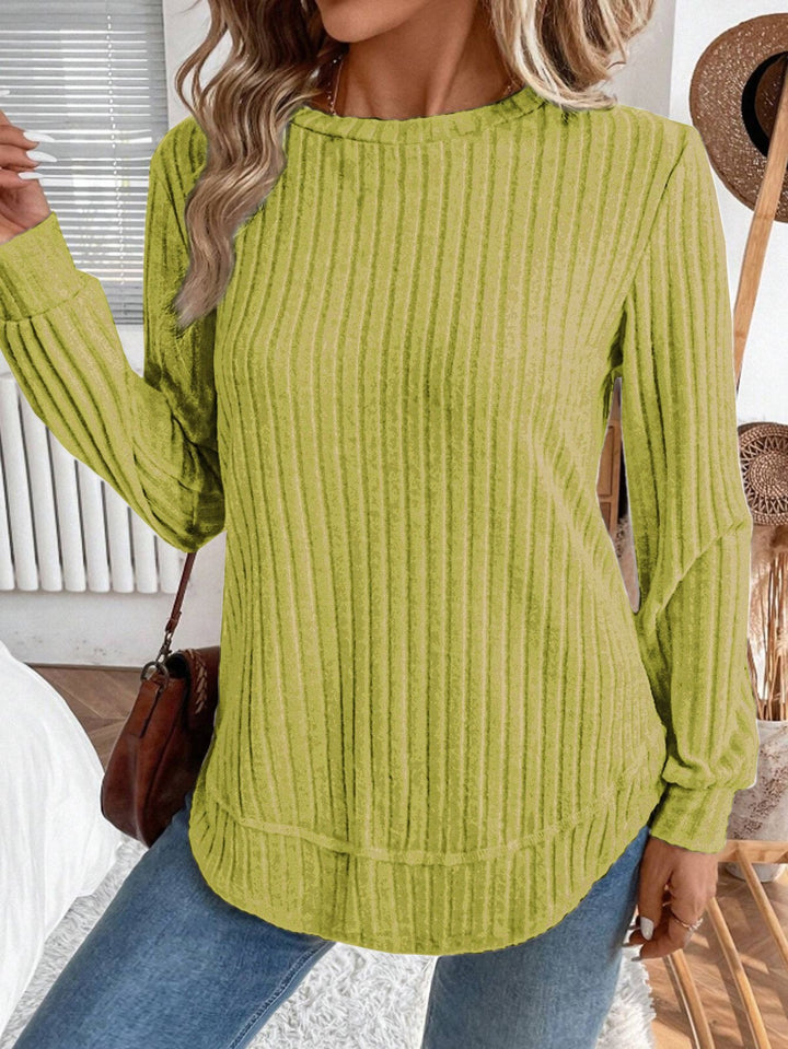 Pull en tricot décontracté pour femmes avec rayures verticales Chic & Stil
