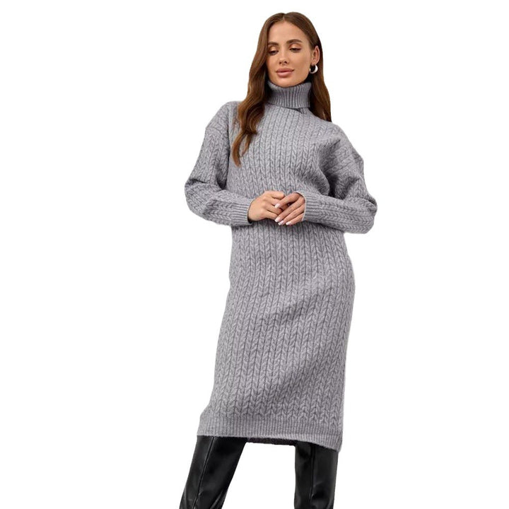 Pull en tricot pour femmes avec col haut et motif en losanges Chic & Stil