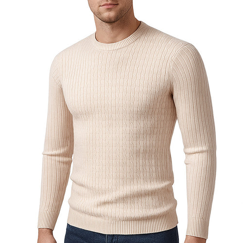 Fine knit sweater for men with structured twisted pattern Amarae
