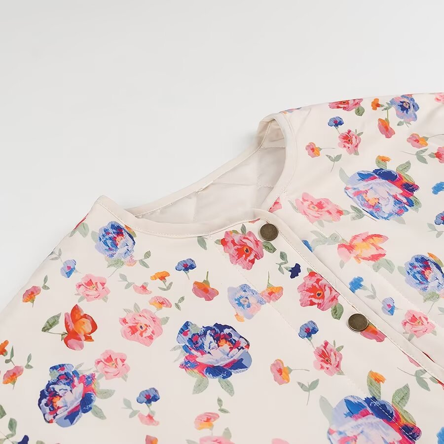 Veste de jardin pour femmes avec motif floral et poches pratiques Chic & Stil