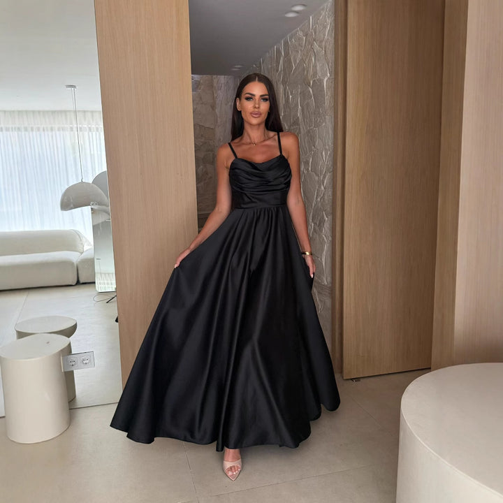 Ladies Elegant Satin Evening Dress Lune London