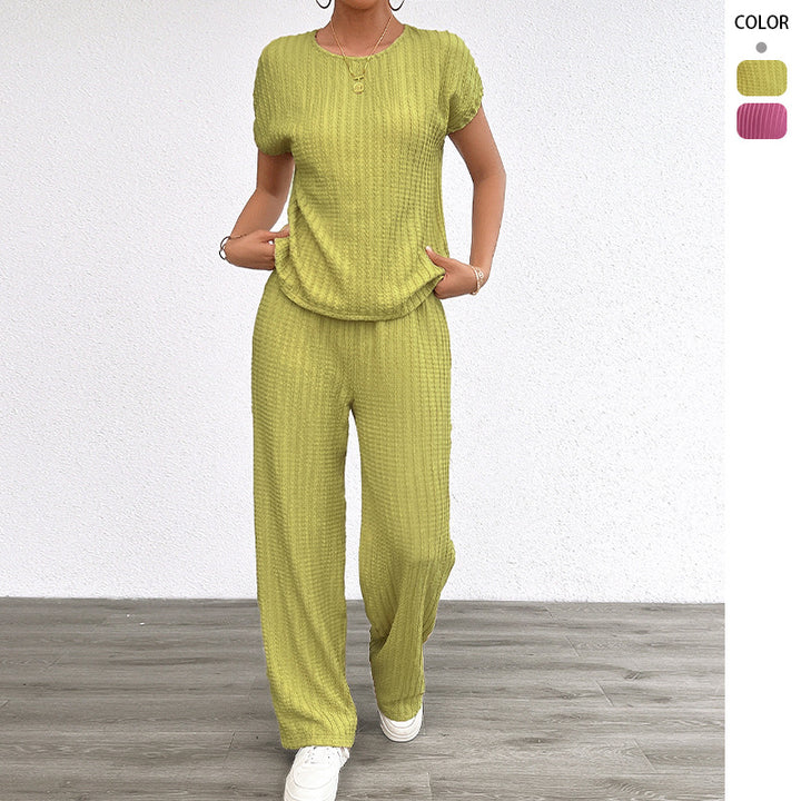 Women's Elegant Lounge Set with Fine Stripes and Relaxed Fit