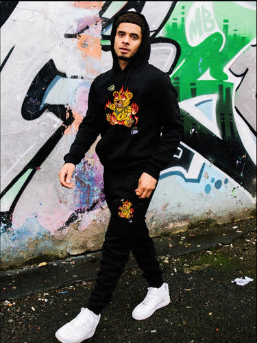 Women's hoodie and jogger pants set with creative print and vibrant design Amarae