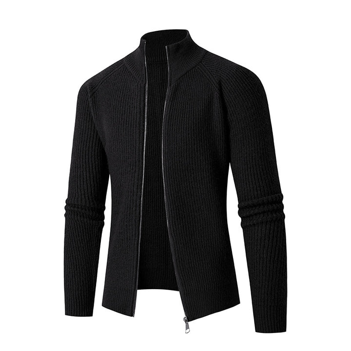 Men's knitted jacket with full zip and high collar Lune London