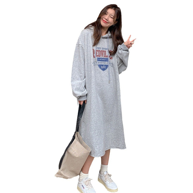 Women's hoodie dress with casual cut and stylish graphic print Lune London