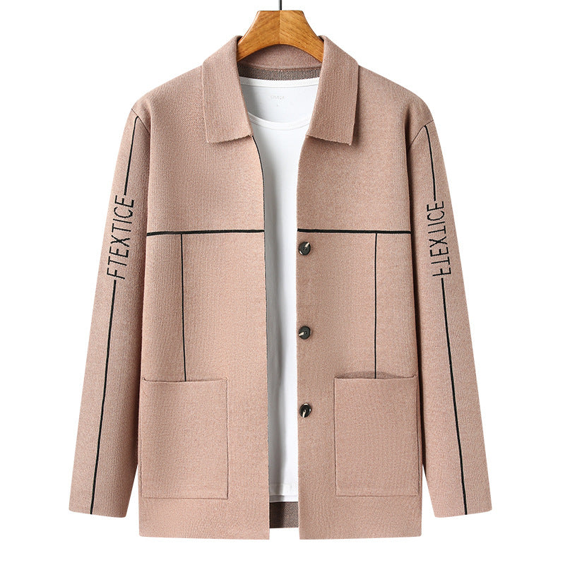 Elegant knitted jacket for men with high collar and stylish buttons Lune London