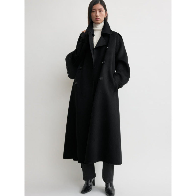 Manteau trench en laine surlong élégant pour femmes Chic & Stil