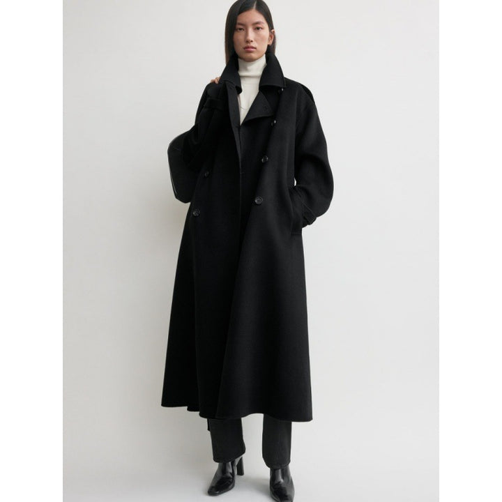 Manteau trench en laine surlong élégant pour femmes Chic & Stil