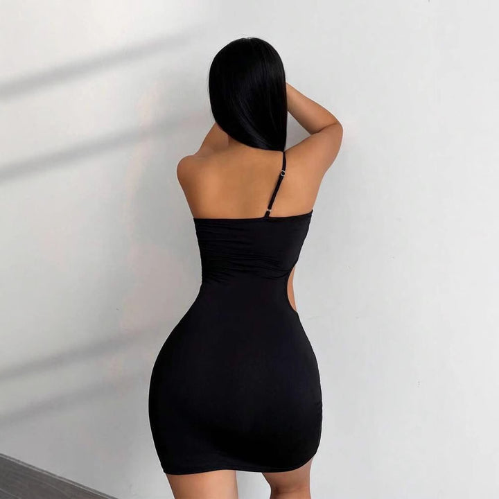 Mini cut-out dress for women with asymmetrical design Lune London
