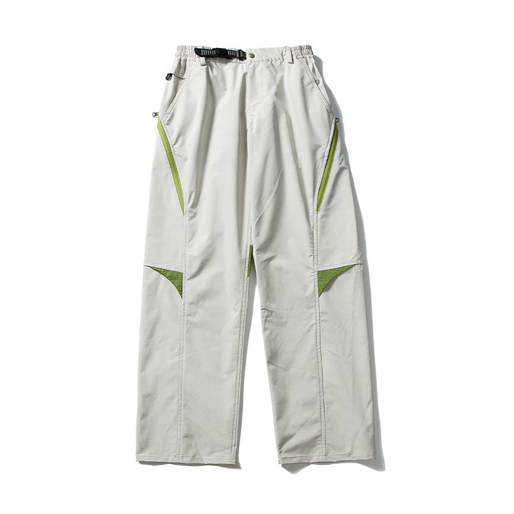 Men's Technical Cargo Pants with Elastic Waistband, Integrated Belt, and Contrasting Inserts Amarae