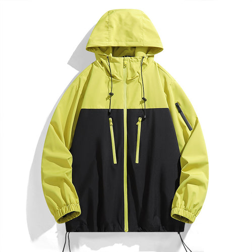 Functional windbreaker jacket for men with a stylish color contrast and practical pockets Amarae