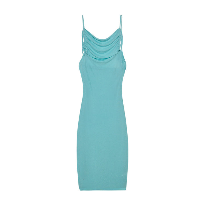 Fitted dress with ruffles for women with adjustable straps Lune London