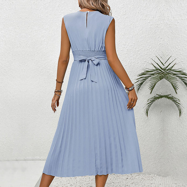 Robe maxi plissée pour femme avec décolleté élégant enroulé Chic & Stil