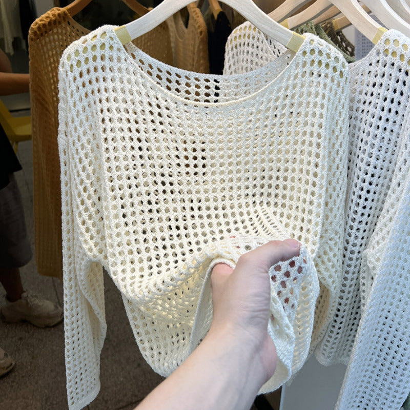 Pull féminin aéré en tricot avec motif de maille grossière Chic & Stil