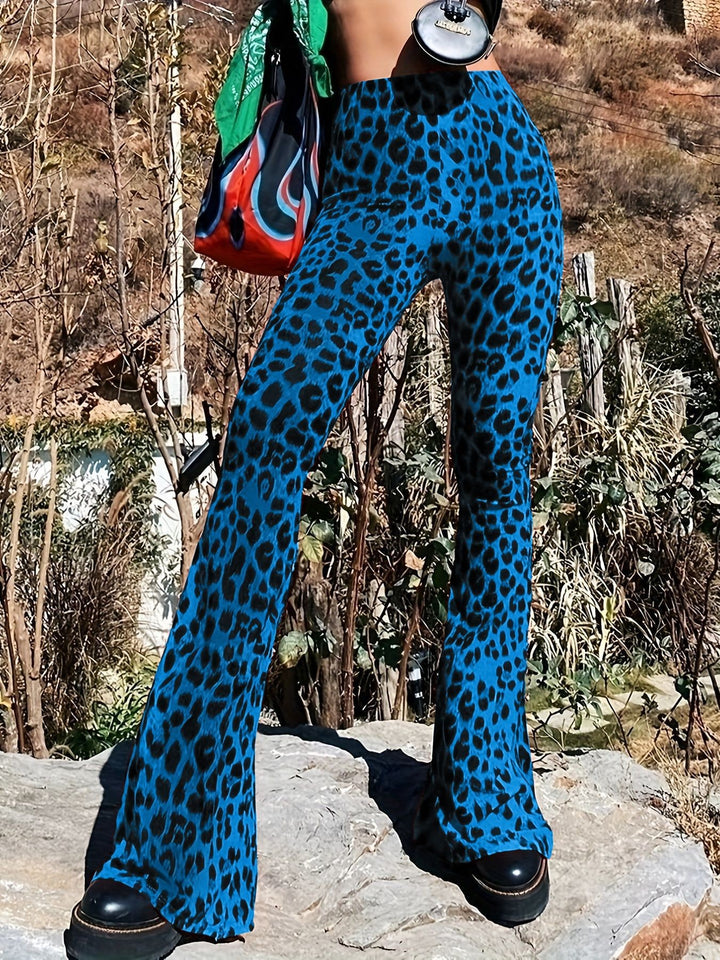 Lune London women's leopard print flared pants