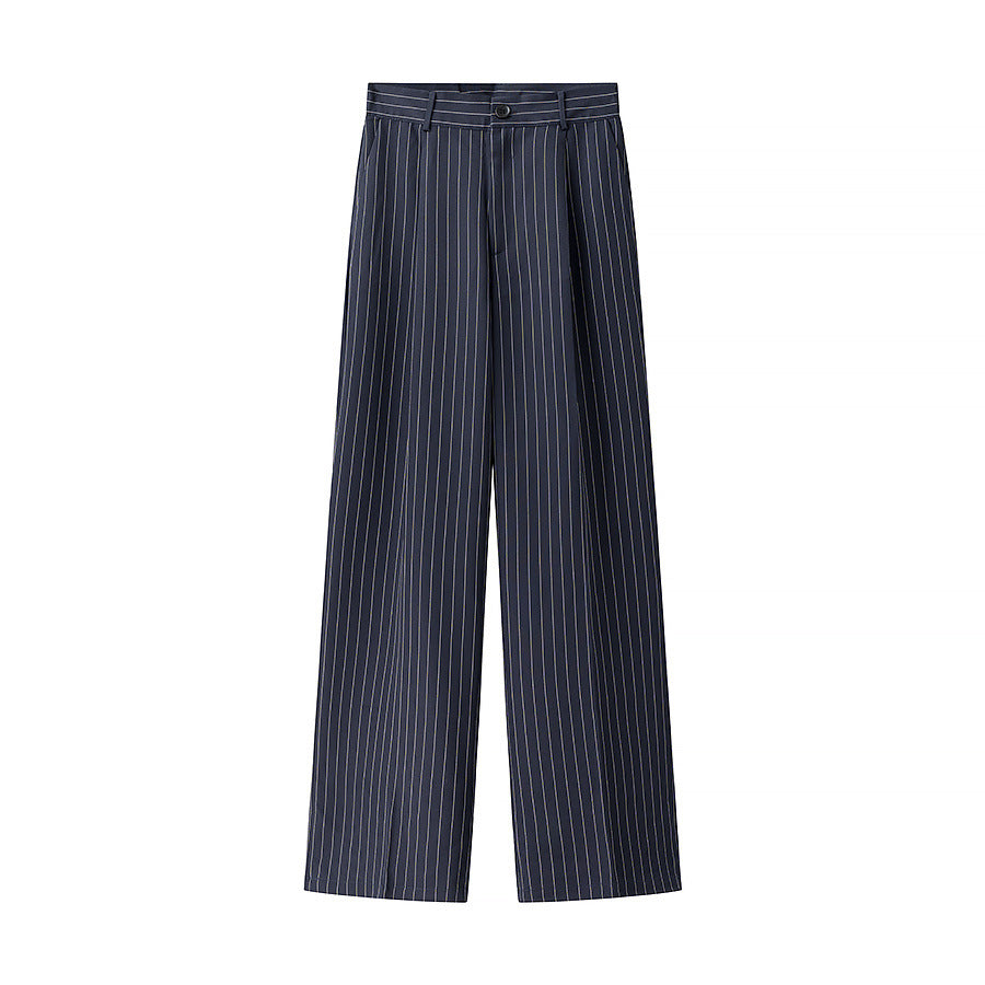 High-waisted fabric pants for women with an elegant striped pattern Lune London