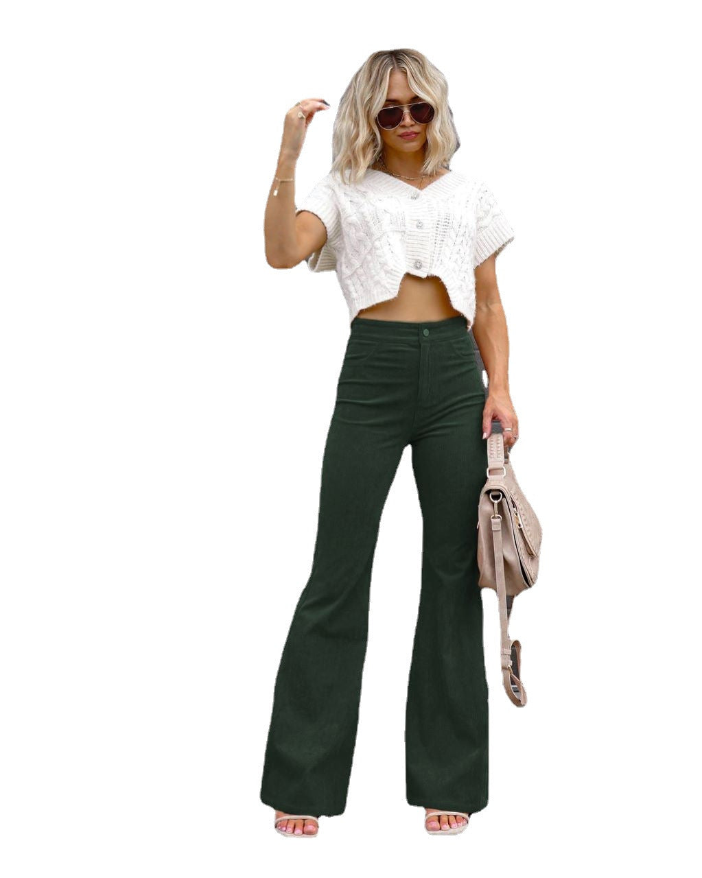 Flared jeans for women with high waist and fitted cut Lune London