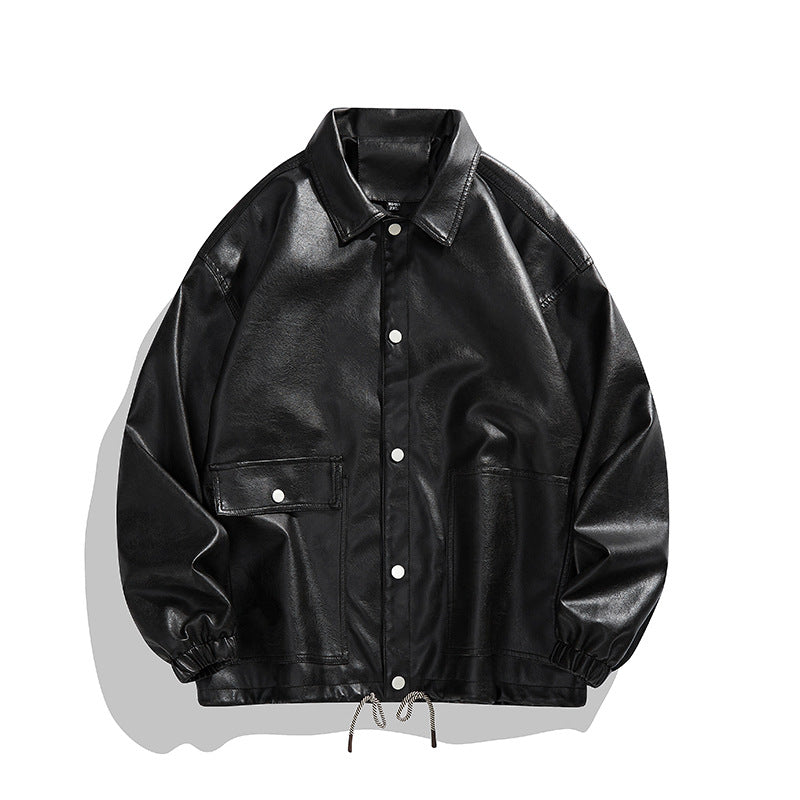 Casual faux leather jacket for women with adjustable waist and practical pockets Lune London