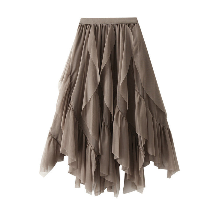 Voluminous tulle skirt for women with asymmetric hem and multi-layer design Lune London