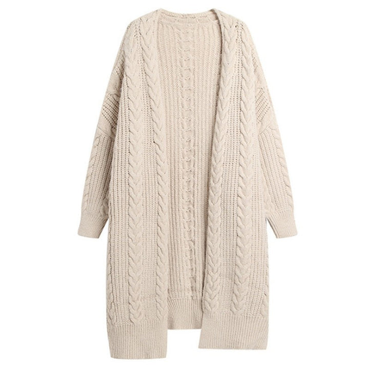 Women Chunky Knit Cardigan with Loose Fit and Structured Look Lune London