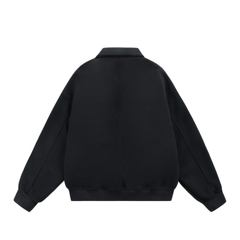 Unisex Zip Sweat Jacket with Patch Chest Flaps and Ribbed Hem Amarae